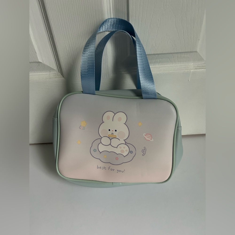 Kawaii Pastel Japanese Bunny Print Cosmetic Bag